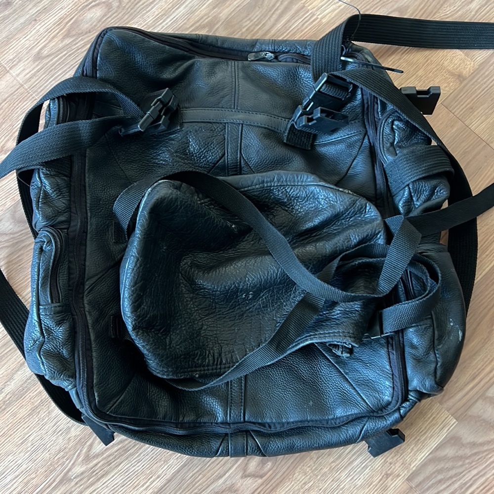 Carroll Large Leather Motorcycle Travel Backpack Gem